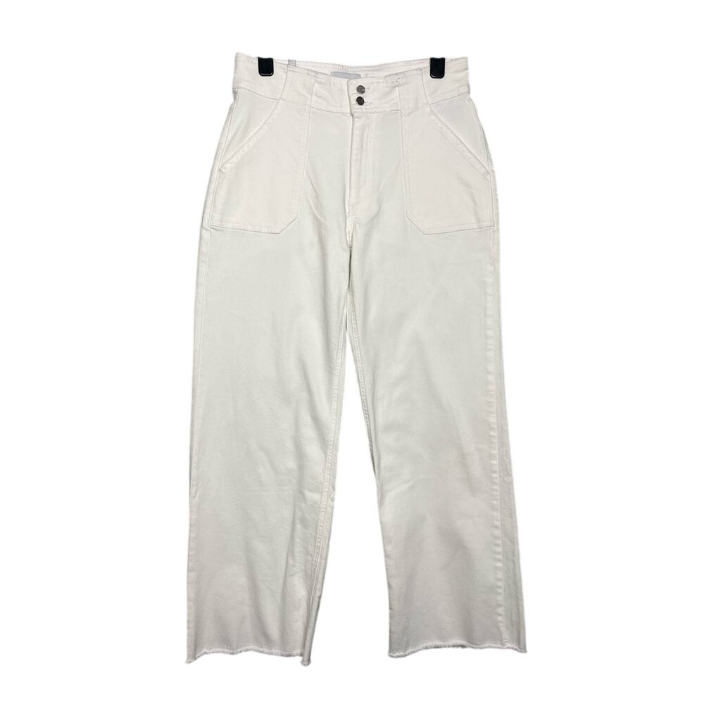 Lola Jeans NWT Colette High Rise Wide Leg Raw Hem White Denim Women’s Size 30